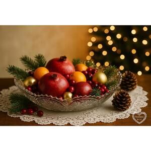 Vintage Glass Large Serving Bowl 14 Starburst Diamond Pattern Mid Century